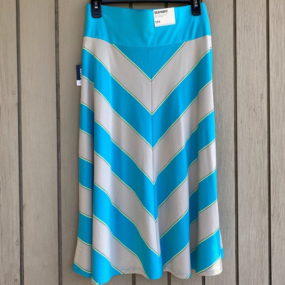 Old Navy Blue Striped Skirt
